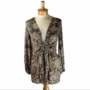 Lani California Snake Print Short Romper Small